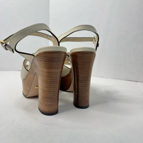 Gucci interlocking G cut out Platform Leather Heels Size 38 - Picture 8 of 13